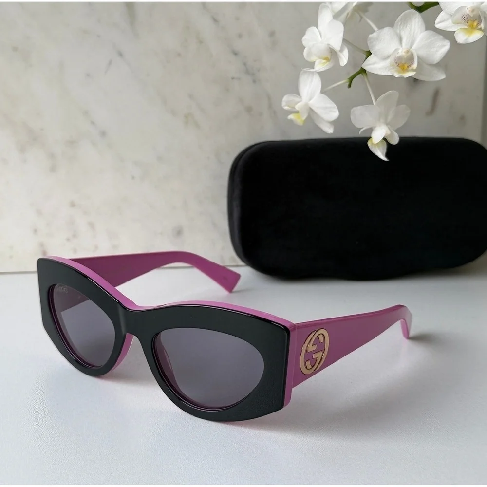 NWT Gucci GG1843S-005-53 Black On 53mm Sunglasses